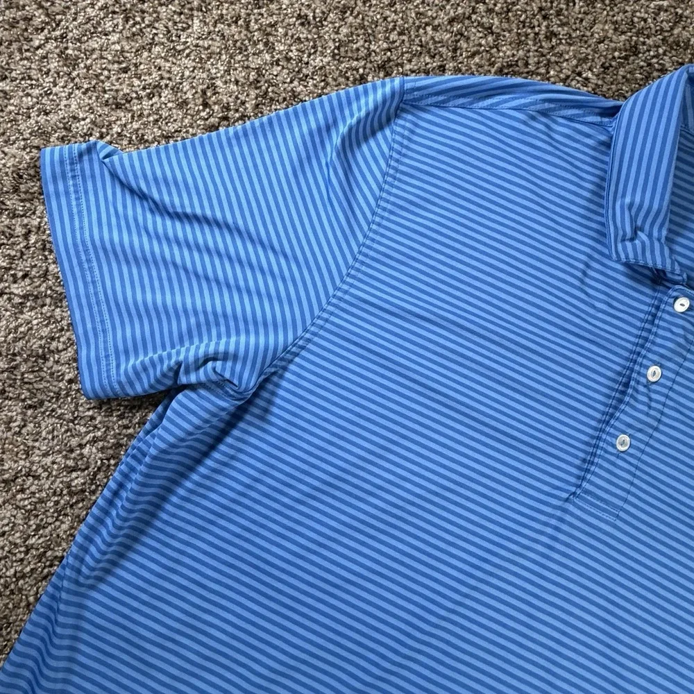 Vineyard Vines Polo Shirt Mens XL Blue Stripe Performance Golf Athleisure Shirt - Picture 3 of 8